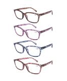 DOOViC 4 Pack Blue Light Blocking Reading Glasses for Women | Stylish Anti Eyestrain Spring Hinge Readers | 2.00 Strength | 4 Colors | International Shipping - Buy Online on GoSupps.com