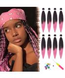 Feshfen Pre Stretched Extension Hair for Braids - 65 cm 8 Pack Yaki Texture Synthetic Hair - Black to Pink Color Options - Buy Online on GoSupps.com