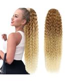 30 Long Curly Drawstring Ponytail Extension | Synthetic Hairpiece for Women - 30 OT27/613# Color - Buy Online on GoSupps.com