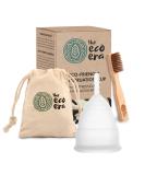 Eco Era Menstrual Cup Set Size S | Dye-Free Odorless Eco-Friendly Alternative to Tampons - Includes Cotton Bag & Bamboo Brush - 3-Piece Set - Buy Online on GoSupps.com