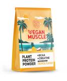 Vegan Muscle Protein Shake - Tropical - vegan protein powder with 18g protein BCAA and creatine - 600g powder tropical 600 g (1 Pack) - Buy Online on GoSupps.com
