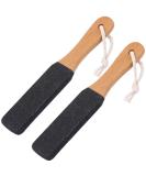 2-Piece Foot File Callus Remover Set with Wooden Handle - Professional Pedicure Scrubber for Dead Skin Removal - Buy Online on GoSupps.com
