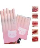 5pcs Mirror Water Lip Gloss Set - Cute Bear Jelly Lipstick Moisturizing Long Lasting Korean Style Liquid Lipstick Multicolor Hydrating Lip Stain Gift Set - Buy Online on GoSupps.com