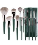 14-Piece Professional Makeup Brush Set - Complete Cosmetics Kit with Wooden Handles | Eyeshadow Blush & More - Easy to Wear & Store (Green) - Buy Online on GoSupps.com