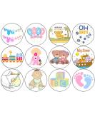 24 x Baby Shower 4.4cm Edible Wafer Card Disc Cupcake Toppers (NOT PRE Cut) - Buy Online on GoSupps.com