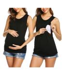 UNibelle Maternity Nursing Tank Top | Double Layer Breastfeeding Tee | Sleeveless Pregnancy Shirt | S-XXL | Black - Buy Online on GoSupps.com