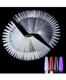 QIMYAR 100 Pcs Coffin Shape Nail Swatch Sticks with Ring - Nail Color Swatches for DIY Home Salon - Transparent/Natural - Buy Online on GoSupps.com