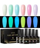 MTSSII Glow in the Dark Gel Nail Polish Set - 6 Colors Luminous Jelly Gel Polish Kit for Fluorescent Bright Nails - Soak Off UV Polish for Christmas & Halloween Gifts - Women's Jelly Glow Collection - Buy Online on GoSupps.com