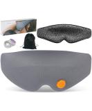 Comfortable Cotton Sleep Eye Mask - Aromatherapy 3D Blackout Mask with Adjustable Velcro Closure for Travel & Sleeping - Ultra Soft Grey - Buy Online on GoSupps.com
