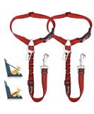 Buy Slowton 2-in-1 Dog Car Belt with Universal Buckle & Adjustable Reflective Rubber Band - Headrest Retention Clasp for Safe Pet Travel | D.ROT 2PCS - Buy Online on GoSupps.com