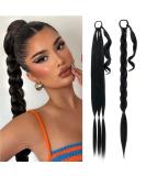 MY-LADY 32 DIY Braided Ponytail Extension - Soft Synthetic Hairpiece for Women - Natural Black - Buy Online on GoSupps.com
