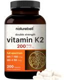 Full Spectrum Vitamin K2 Supplement - 200 mcg 200 Capsules - Joint & Heart Health Support - Non-GMO - Buy Online on GoSupps.com