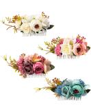Cinaci 4 Pack Artificial Flower Metal Hair Side Combs Slides Clips Floral Wedding Bridal Headpieces Hairpins Barrettes Bun Chignon Hair Accessories for Women Flower Girls Brides Bridesmaids - Buy Online on GoSupps.com