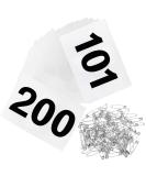 Waterproof Running Bibs with Safety Pins - Multicolor Race Numbers 101-200 - Buy Online on GoSupps.com