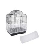 Birdcage Nylon Mesh Net Cover Guard M Size White - Seed Catcher for Pet Birds and Parrots - Buy Online on GoSupps.com