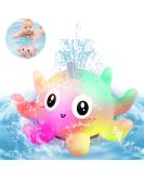 Octopus Bath Toy - Light Up, Spray Water, Automatic Induction - Pink - Ideal Gift for Kids - Bath Tub Toys for 3 Year Olds - Buy Online on GoSupps.com