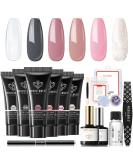 Modelones Poly Gel Kit - 6 Nude Colors Extension Nail Art Set for DIY Manicure - Buy Online on GoSupps.com