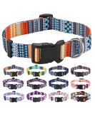 Mihqy Bohemian Dog Collar - Adjustable Soft & Comfortable for Small Medium & Large Dogs - Floral & Geometric Design (Orange XS: 20-30 cm Neck) - Buy Online on GoSupps.com