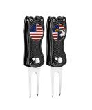FINGER TEN Golf Divot Repair Tool and Ball Marker (2 Pack) - Magnetic with US Markers - Gift for Men Women - Black - Buy Online on GoSupps.com