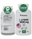 PRISTINE S L Lysine 1000MG | Vegan Amino Acid for Lip & Gum Health Immunity & Muscle Support | 30-Day Supply - Gluten Free - Buy Online on GoSupps.com