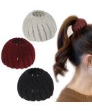 Luvadeyo 3-part retractable Horsetail clip lazy and panel hairpin retro geometric retractable bird nest hairpin suede black/gray/red - Buy Online on GoSupps.com