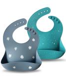 Moonkie Silicone Baby Bibs Set - BPA Free, Waterproof, Adjustable Bibs for Babies & Toddlers (Tradewinds/Teal) - Buy Online on GoSupps.com