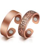 Lymphatic Drainage Copper Rings for Women - Magnetic Detox Ring Gift | Pure Copper Jewelry (Vintage Flower Design) - Buy Online on GoSupps.com