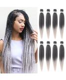 8 Packs/Lot EZ Braid 26 inch Professional Pre Stretched Braiding Hair Yaki Texture Braiding Hair for Crochet Hair Braids Long Free Synthetic Fiber Hair Extensions (#T1B/Silver) 26 Inch (Pack of 8) #T1B/Silver - Buy Online on GoSupps.com