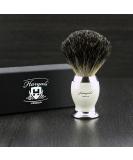 Men's Badger Synthetic Hair Shaving Brush - Black & Metal Base in Designer Box | Perfect Gift for Gentlemen - Buy Online on GoSupps.com
