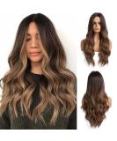 Esmee 24 inch long ombre brown wigs for women natural synthetic hair wig loosely wavy wigs wear heat -resistant for the daily party cosplay - Buy Online on GoSupps.com