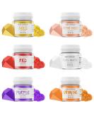 WWTOP Edible Glitter - 6 Colors Powder for Drinks & Desserts | Gold Rose Gold Pearl Orange Purple Red | Perfect for Cakes Chocolates & Cocktails - Buy Online on GoSupps.com