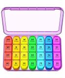 7-Day Pill Organizer with 4 Compartments | Portable Medication Box for Tablets | Removable Purple Housing - Buy Online on GoSupps.com