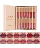 BAISEN DIARY 12 Colors Velvet Matte Liquid Lipstick Gift Set (Set B) | Long-Lasting & Non-Stick Formula | Shimmer Nude Lip Gloss Collection - Buy Online on GoSupps.com
