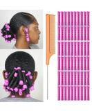 60pcs 0.75 Inch Purple Perm Rods Set for Natural Hair - Non-Slip Hair Rollers for Women - Hair Curlers DIY Hairdressing Tools - Buy Online on GoSupps.com