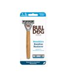 BULLDOG Wet Shave for Men | Sensitive Bamboo Handle Razor + 4 Replacement Blades | Eco-Friendly 5-Blade Shaving Experience - Buy Online on GoSupps.com