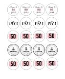 20 x 4.5cm edible 50th Birthday Pink champagne prosecco flute drink toppers uncut - Buy Online on GoSupps.com