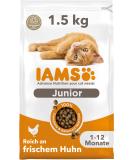 IAMS Junior Dry Cat Food with Chicken for Kittens (1-12 Months) - 1.5 kg Pack | Premium Nutrition for Healthy Growth - Buy Online on GoSupps.com