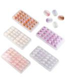 Gradient Glitter Fake Nails for Girls - 120 Piece Short Oval Nail Kit | Children's Pre-glue Acrylic Stick On Tips for Little Girl Toys - Buy Online on GoSupps.com