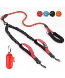 Eyein Double Dog Leash for 2 Small & Medium Dogs Flexible Reflective Tangle-Free with 2 Padded Handles for 3-16kg Dogs (Red) - Buy Online on GoSupps.com