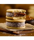 Cachafaz Alfajor Maizena - Cornstarch Sandwich Cookie filled with dulce de leche decorated with shredded coconut. 6 Units: 76 G Dulce De Leche 2.7 Ounce (Pack of 6) - Buy Online on GoSupps.com