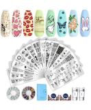 Biutee Nail Stamp Plate Kit - Silicone Clear Stamper for Nail Art Stamping with French Tip Template, Rhinestone Decoration, and Image Stencils - Summer Holiday Designer Series 1 - Buy Online on GoSupps.com