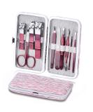 10 in 1 Stainless Steel Manicure Set with Leather Case - Portable Nail Clippers, Scissors, Pedicure Tools Kit for Men and Women (Rose Red) - Buy Online on GoSupps.com