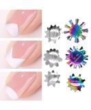 6-Piece Stainless Steel French Nail Art Edge Trimmer Set | Colorful DIY Nail Templates & Supplies for Perfect Lines - Buy Online on GoSupps.com