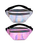 Valleycomfy Holographic Fanny Pack for Women - 2 Piece Adjustable Glitter Belt Pocket for Outdoor Travel & Hiking - Buy Online on GoSupps.com