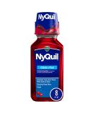 Vicks NyQuil Cough Nighttime Relief Cherry Flavor - 8 Fl Oz | Soothes Sore Throat, Runny Nose, and Cough - Buy Online on GoSupps.com
