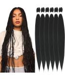 Xusuperb 36 Inch Extra Long Pre-Stretched Braiding Hair - 1B Black Knotless Yaki-Texture Extensions | 6 Pack Kanekalon Synthetic Braids - Buy Online on GoSupps.com