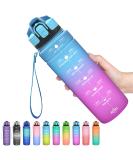 Coolfel Leakproof Sport Drinking Bottles for Kids - BPA Free Tritan Time Marked 500ml to 2L | Perfect for School Gym & Sports - Blue-Purple - Buy Online on GoSupps.com