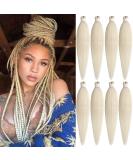 Leeven 26'' Pre Stretched Braiding Hair Extension 8 Packs Yaki Straight EZ Braids Natural Blonde Low Temperature Synthetic Hair Fibers for Braiding /26 Inch 613# 26 Inch (Pack of 8) 613# - Buy Online on GoSupps.com