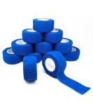 12 Rolls Self-Adhesive Sport Elastic Bandage - 2.5cm x 4.5m Blue - Cohesive Fixing Bandage for Fingers & Toes | Ideal for Injury Support & Compression - Buy Online on GoSupps.com