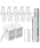 Gel Nail Polish Remover Kit - TsMADDTs 10pcs Remover Clips, Cuticle Trimmer, Nail Cotton Pads, Brush, File - 400/4000 Grit - Buy Online on GoSupps.com